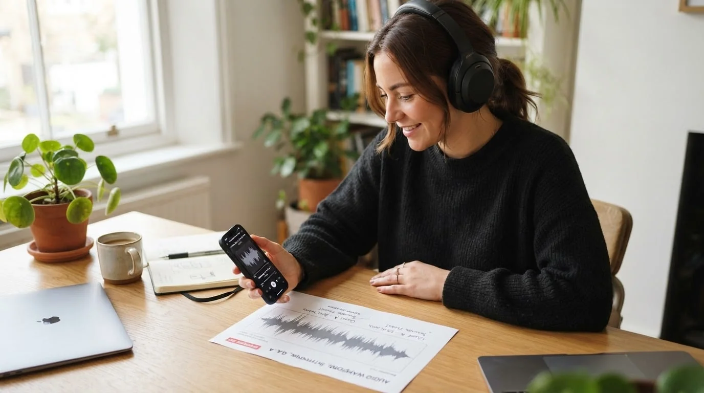 الاستماع إلى MP3 بعد التصدير