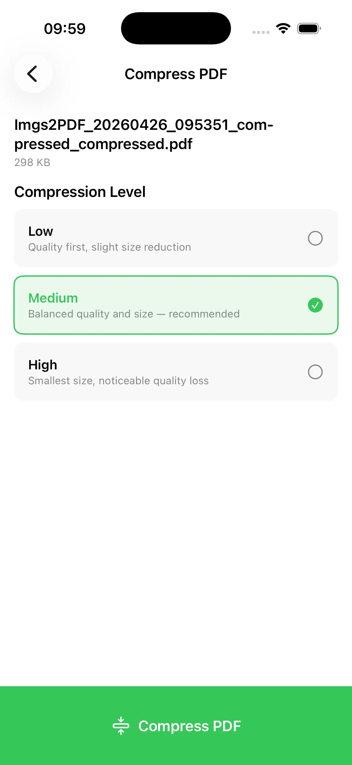 Imgs2PDF PDF Compression